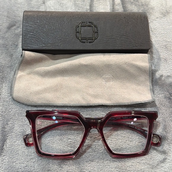 Blake Kuwahara Other - Blake Kuwahara Knowles Eyeglasses Unisex Wine Geometric Japan Frames 52-18-145